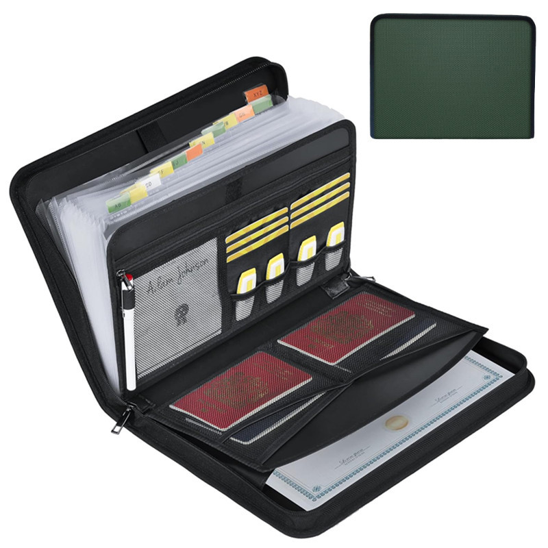 Expandable Accordion File Folder 13 Pockets - حافظة ملفات قابلة للتوسيع ومقاومة للحرارة