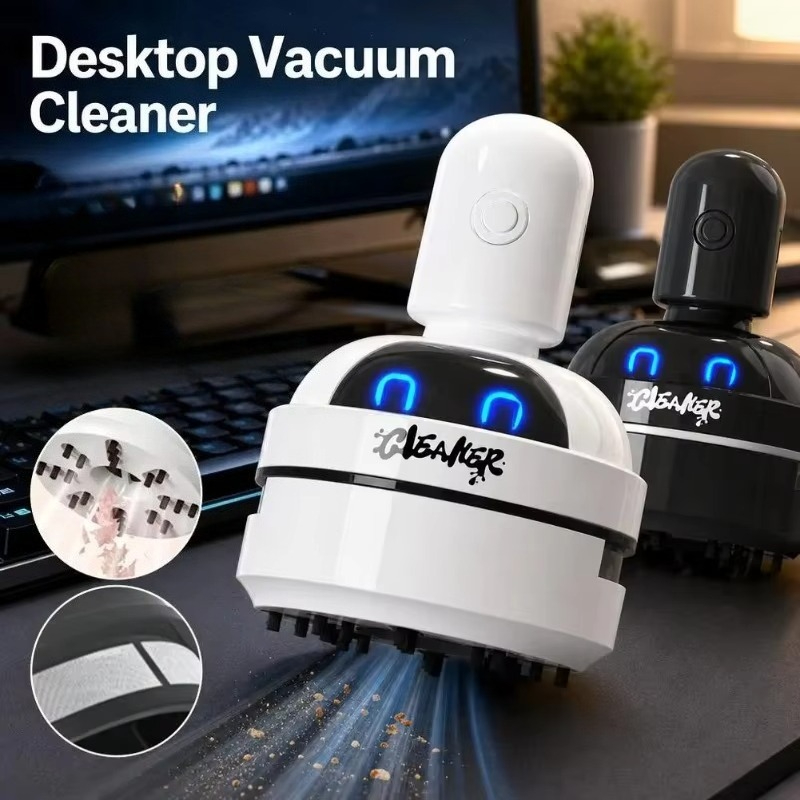 Mini Desktop Vacuum Cleaner For Eraser Dust - مكنسة كهربائية صغيرة محمولة بتصميم كرتوني