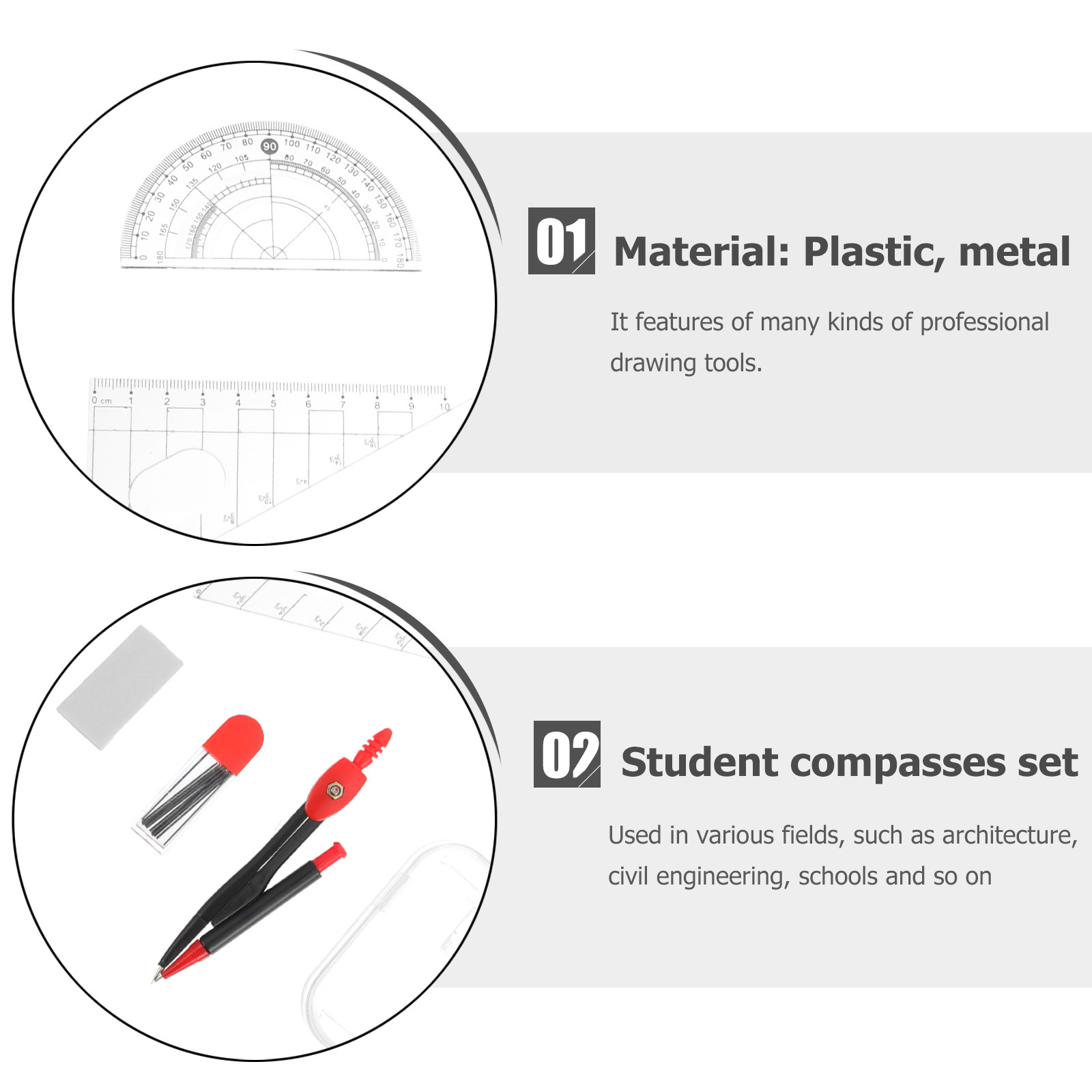 مجموعة أدوات رسم هندسي احترافي - مراجعة Math Geometry Set With Compass وسعره